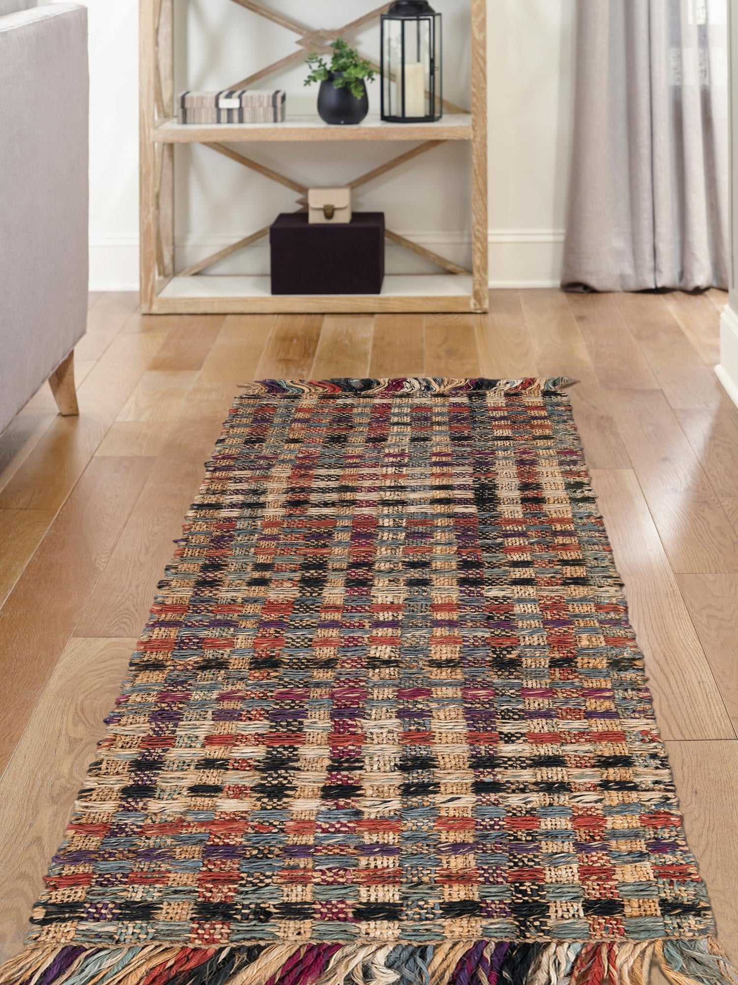 Multicolor 2' 7 x 12' Chunky Jute Runner Area Rug 100% All Natural Jute Sustainable Eco-Friendly Carpet Mat for Natural Interior Design Homes for Sale at Rug Engine