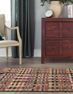 Multicolor 2' 7 x 10' Chunky Jute Runner Area Rug 100% All Natural Jute Sustainable Eco-Friendly Carpet Mat for Natural Interior Design Homes for Sale at Rug Engine