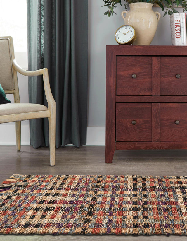 Multicolor 2' 7 x 10' Chunky Jute Runner Area Rug 100% All Natural Jute Sustainable Eco-Friendly Carpet Mat for Natural Interior Design Homes for Sale at Rug Engine