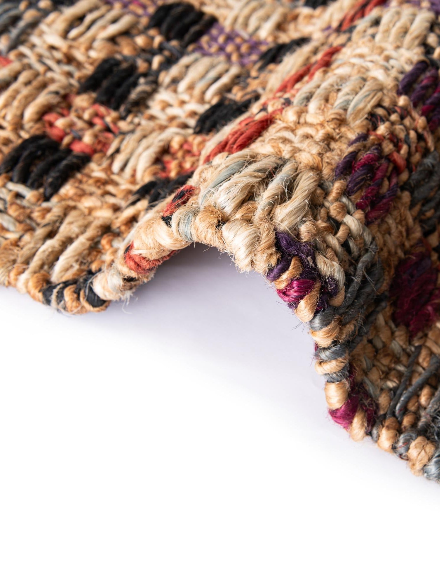 Multicolor 2' x 5' 1 Chunky Jute Runner Area Rug 100% All Natural Jute Sustainable Eco-Friendly Carpet Mat for Natural Interior Design Homes for Sale at Rug Engine