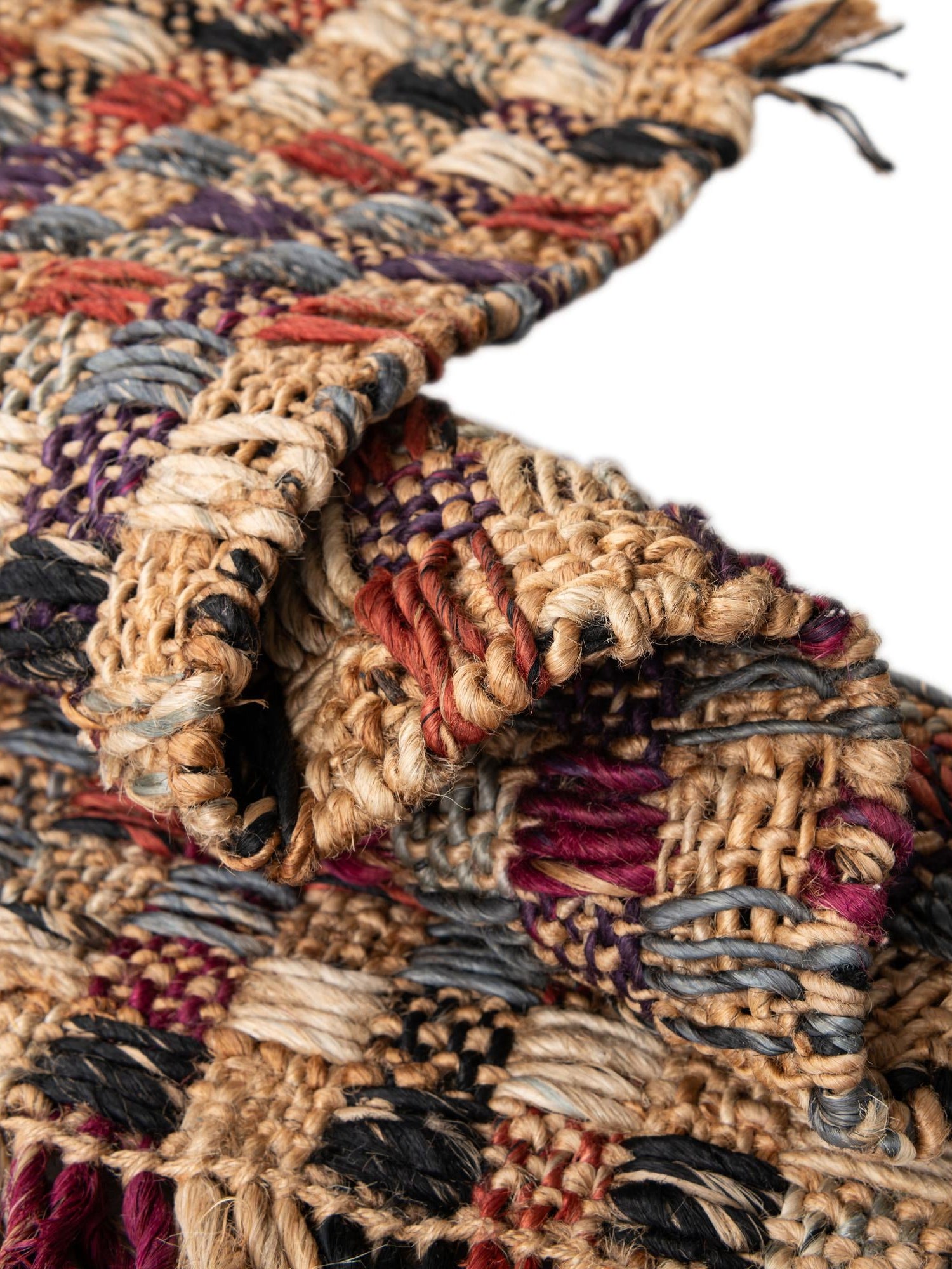 Multicolor 2' x 5' 1 Chunky Jute Runner Area Rug 100% All Natural Jute Sustainable Eco-Friendly Carpet Mat for Natural Interior Design Homes for Sale at Rug Engine