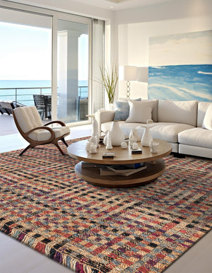 Multicolor 7' 10 x 7' 10 Chunky Jute Square Area Rug 100% All Natural Jute Sustainable Eco-Friendly Carpet Mat for Natural Interior Design Homes for Sale at Rug Engine
