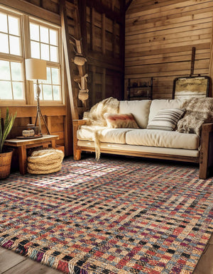 Multicolor 7' 10 x 7' 10 Chunky Jute Square Area Rug 100% All Natural Jute Sustainable Eco-Friendly Carpet Mat for Natural Interior Design Homes for Sale at Rug Engine