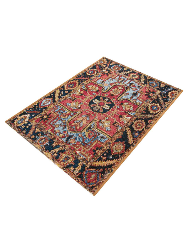 Rust Red and Blue 2' x 3' 1 Outdoor Traditional Rectangle Area Rug Weather Resistant for Patio, Deck, Terrace, Balcony, Porch Classical Design Outside Carpet for Sale at Rug Engine