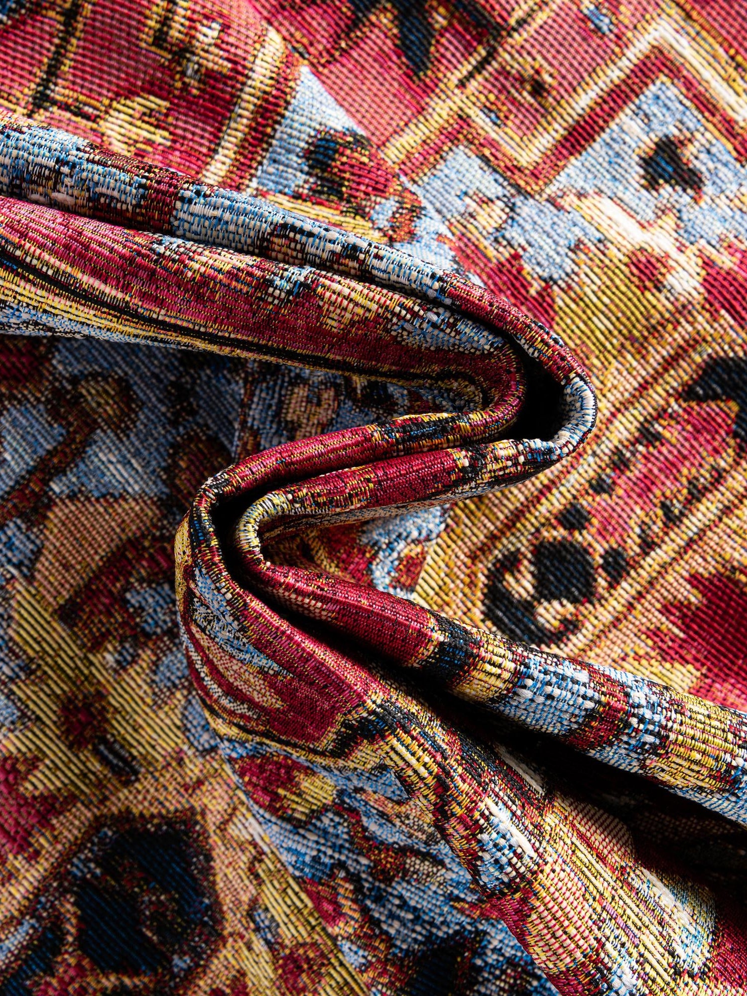 Rust Red and Blue 7' 10 x 10' Outdoor Traditional Rectangle Area Rug Weather Resistant for Patio, Deck, Terrace, Balcony, Porch Classical Design Outside Carpet for Sale at Rug Engine
