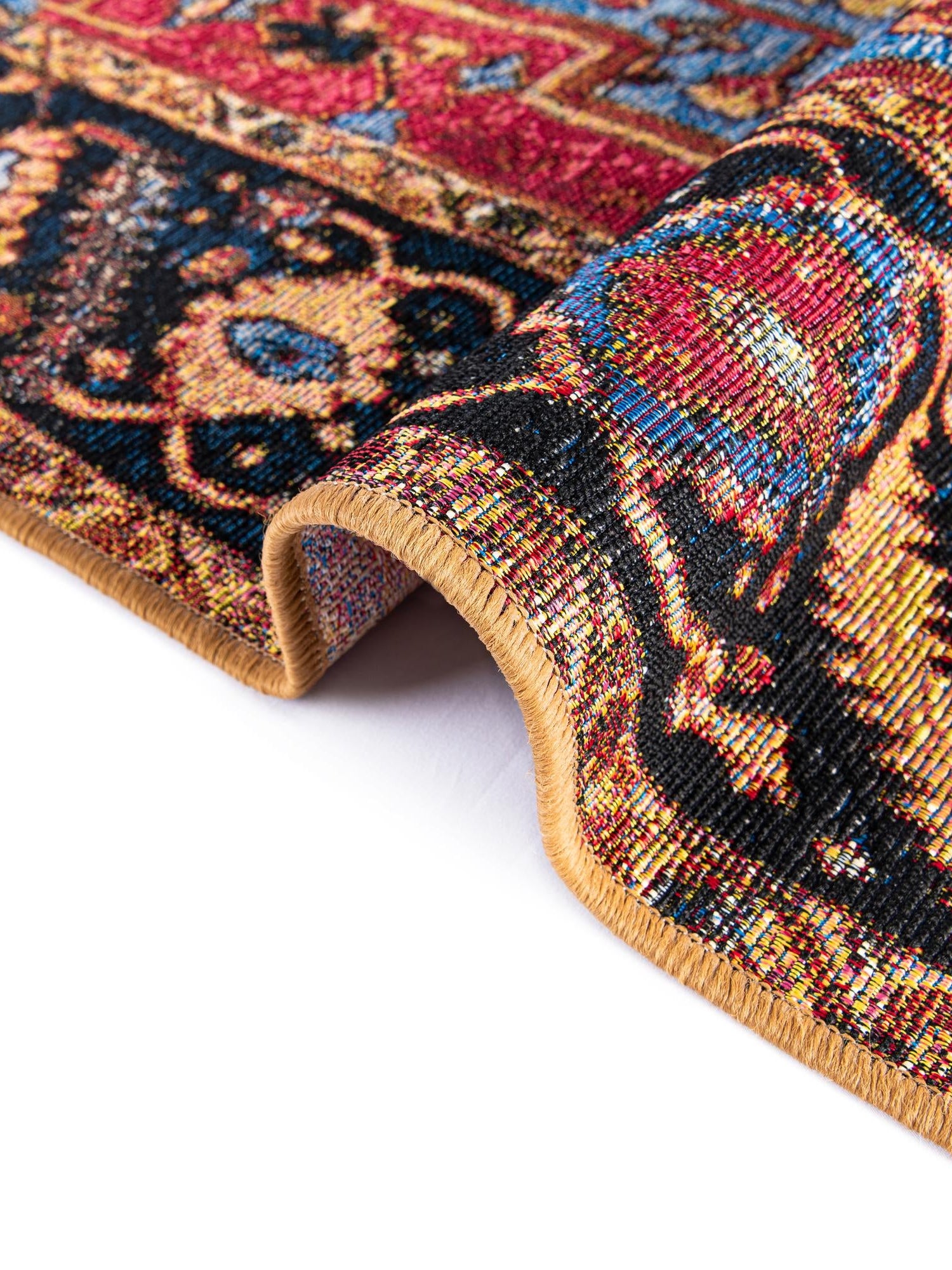 Rust Red and Blue 7' 10 x 10' Outdoor Traditional Rectangle Area Rug Weather Resistant for Patio, Deck, Terrace, Balcony, Porch Classical Design Outside Carpet for Sale at Rug Engine