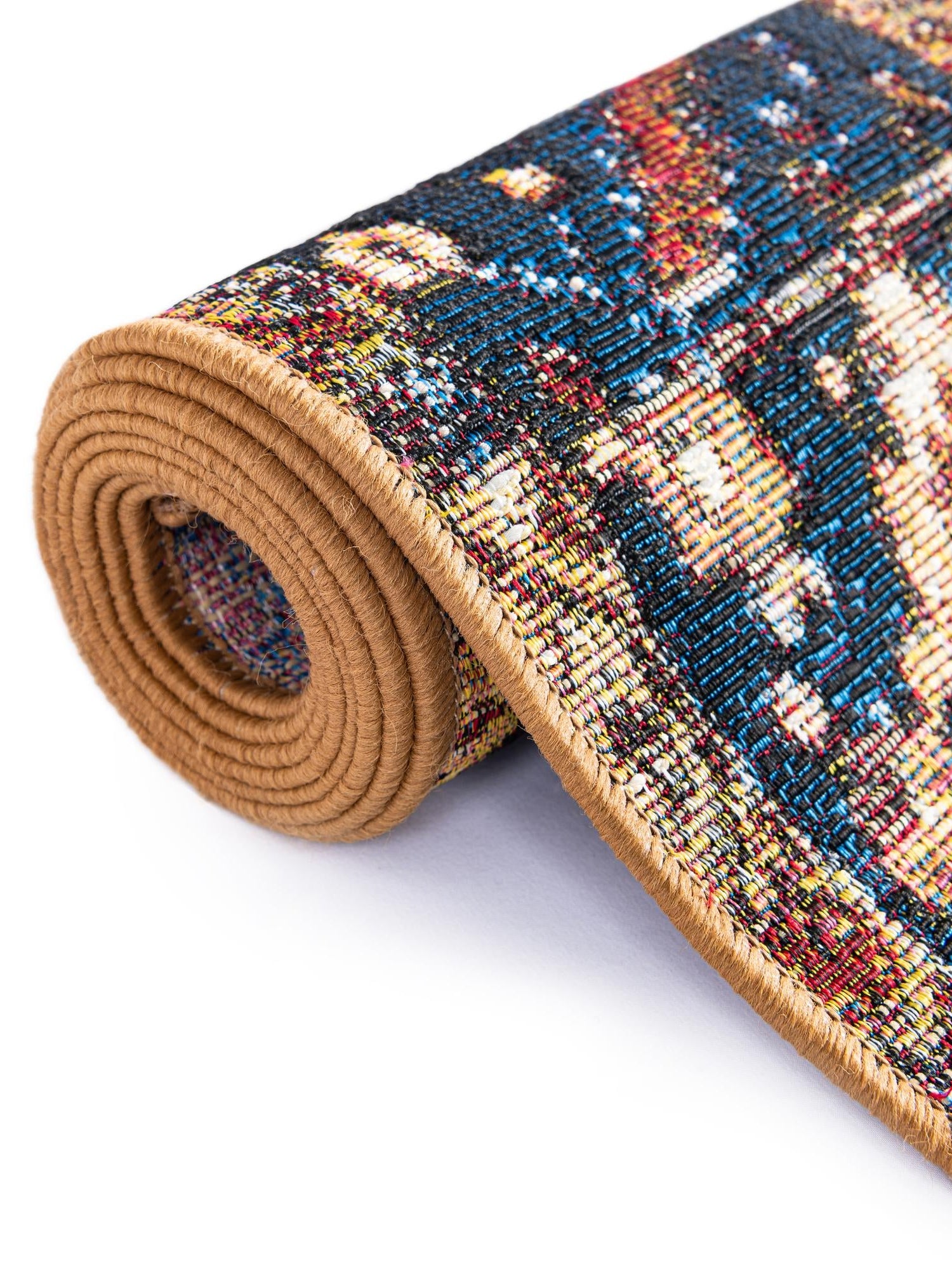 Rust Red and Blue 7' 10 x 10' Outdoor Traditional Rectangle Area Rug Weather Resistant for Patio, Deck, Terrace, Balcony, Porch Classical Design Outside Carpet for Sale at Rug Engine
