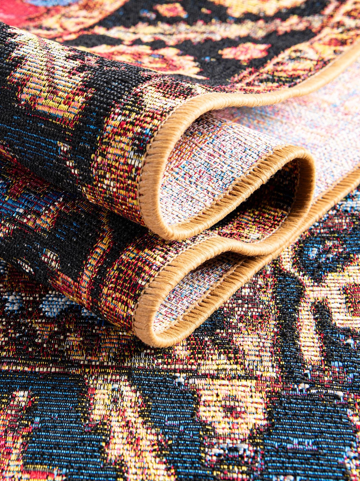 Rust Red and Blue 7' 10 x 10' Outdoor Traditional Rectangle Area Rug Weather Resistant for Patio, Deck, Terrace, Balcony, Porch Classical Design Outside Carpet for Sale at Rug Engine