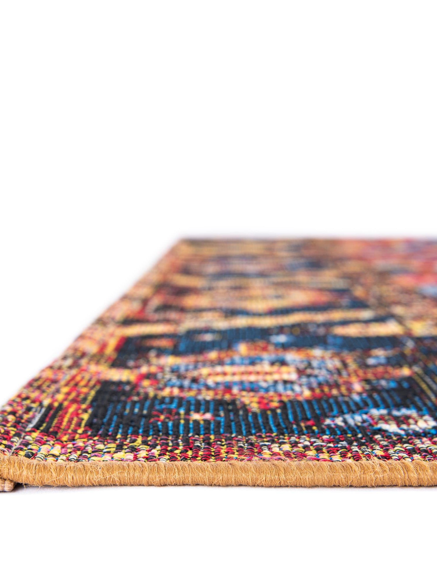 Rust Red and Blue 2' 7 x 12' Outdoor Traditional Runner Area Rug Weather Resistant for Patio, Deck, Terrace, Balcony, Porch Classical Design Outside Carpet for Sale at Rug Engine