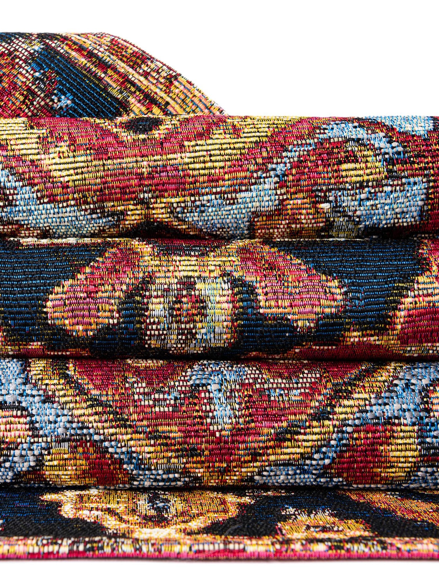 Rust Red and Blue 2' 7 x 12' Outdoor Traditional Runner Area Rug Weather Resistant for Patio, Deck, Terrace, Balcony, Porch Classical Design Outside Carpet for Sale at Rug Engine