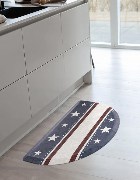 Red and Blue 2' x 3' Comfort Mat Semicircle Hearth Rug