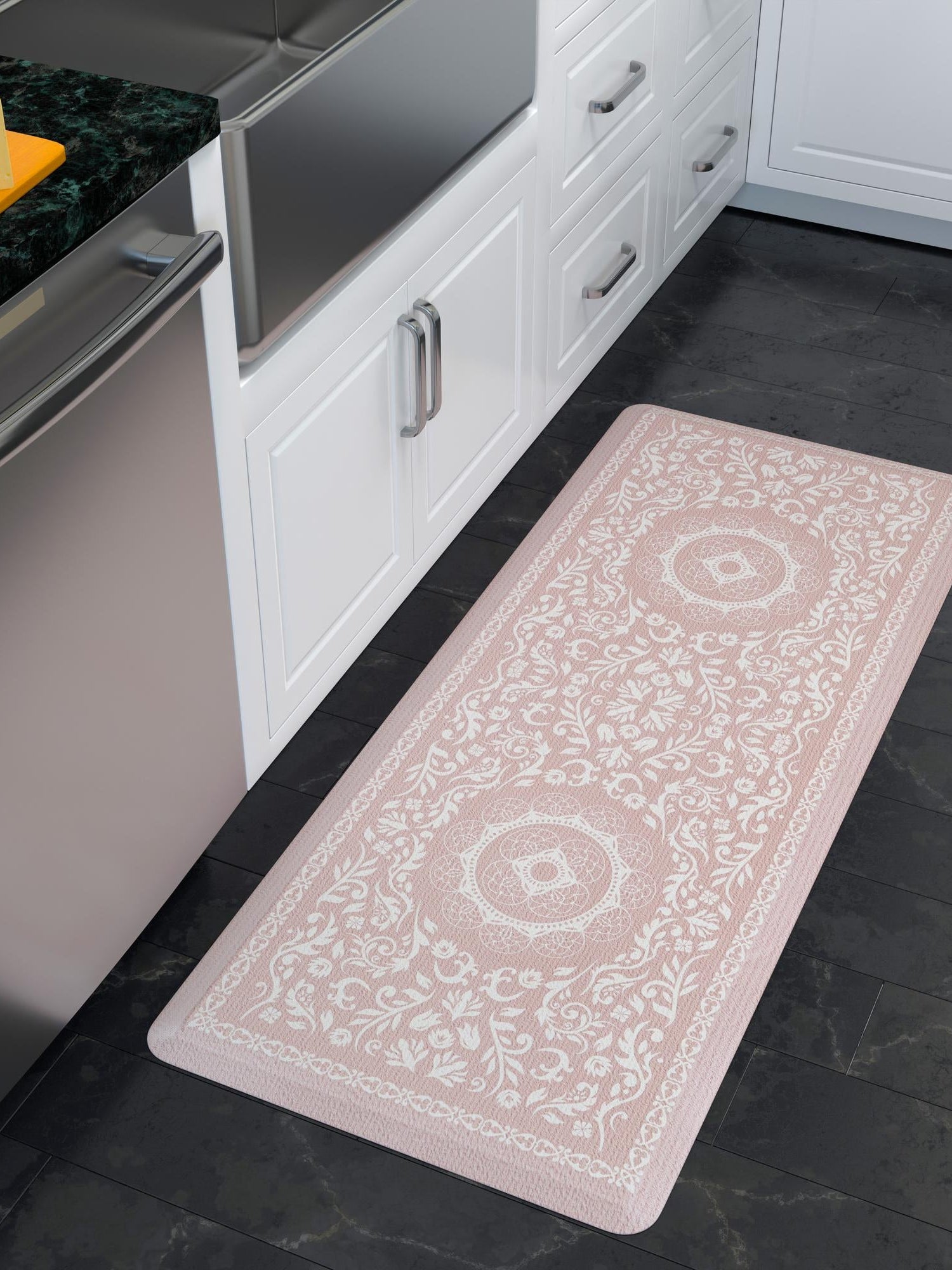 Anti-Fatigue Beige 2' x 3' Comfort Standing Mat  for Kitchen, Bath, Laundry Room, Office Colorful PVC Durable Non-Slip Water Resistant Spill Proof Rug Thick Rubber for Sale at Rug Engine