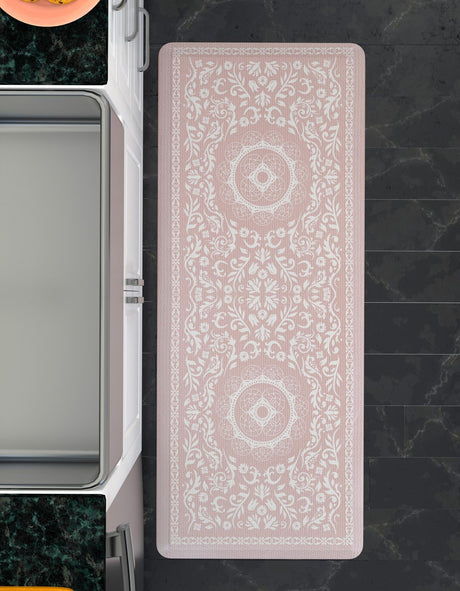 Anti-Fatigue Beige 2' x 5' Comfort Standing Mat  for Kitchen, Bath, Laundry Room, Office Colorful PVC Durable Non-Slip Water Resistant Spill Proof Rug Thick Rubber for Sale at Rug Engine