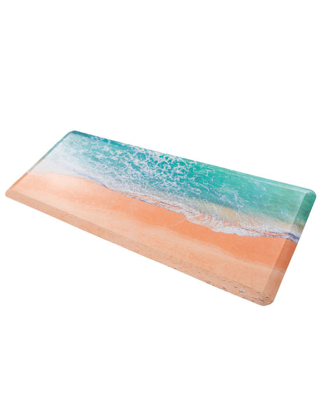 Seasonal Festive Anti-Fatigue Blue and Khaki 2' x 5' Comfort Standing Mat  for Kitchen, Bath, Laundry Room, Office Colorful PVC Durable Non-Slip Water Resistant Spill Proof Rug Thick Rubber for Sale at Rug Engine