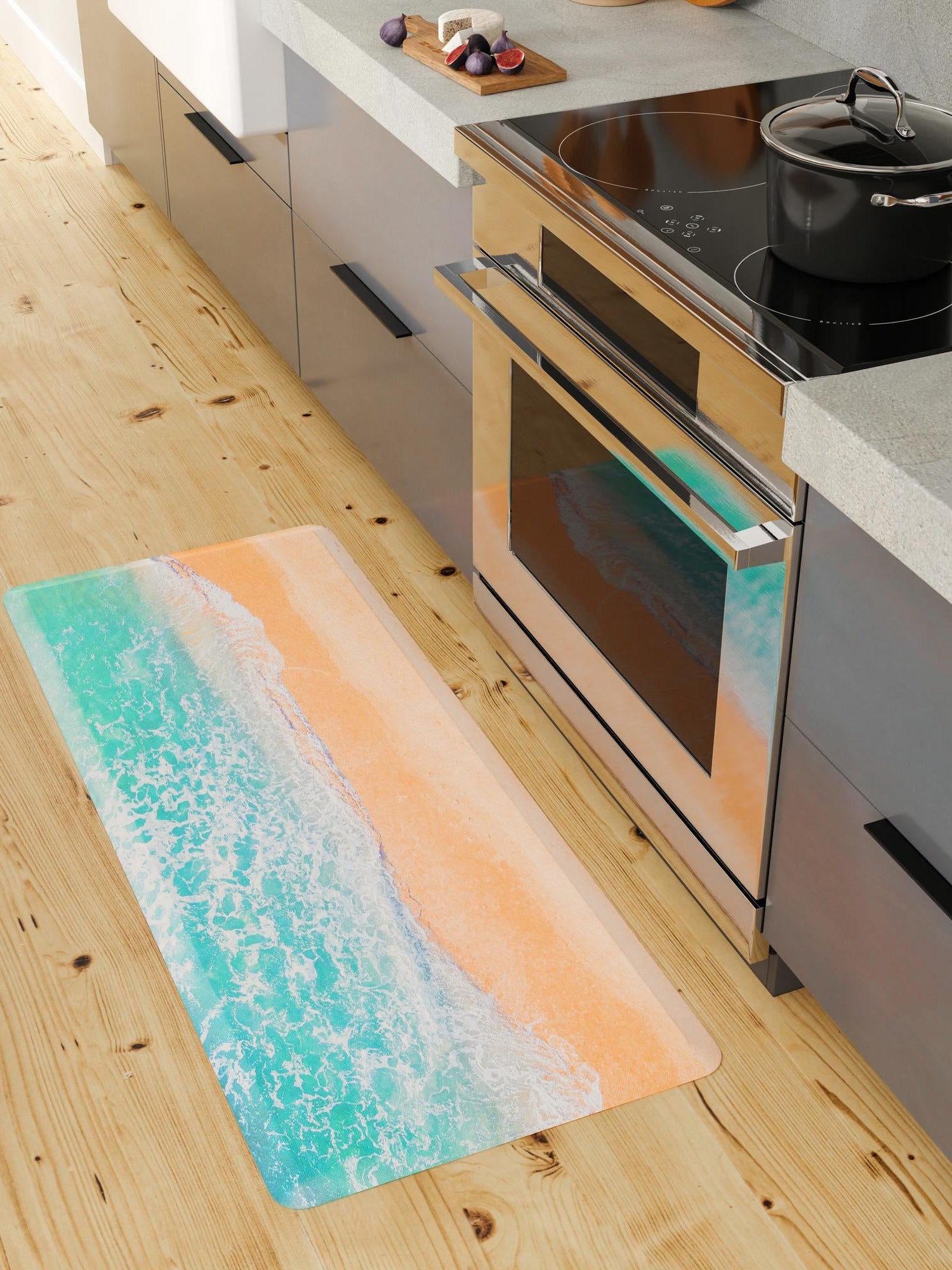 Seasonal Festive Anti-Fatigue Blue and Khaki 2' x 3' Comfort Standing Mat  for Kitchen, Bath, Laundry Room, Office Colorful PVC Durable Non-Slip Water Resistant Spill Proof Rug Thick Rubber for Sale at Rug Engine
