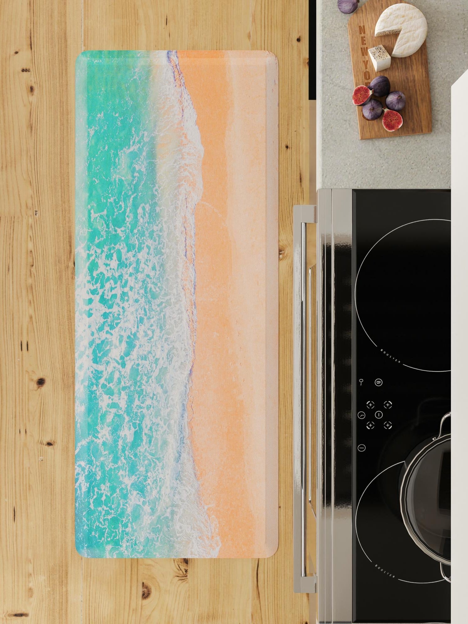Seasonal Festive Anti-Fatigue Blue and Khaki 2' x 3' Comfort Standing Mat  for Kitchen, Bath, Laundry Room, Office Colorful PVC Durable Non-Slip Water Resistant Spill Proof Rug Thick Rubber for Sale at Rug Engine