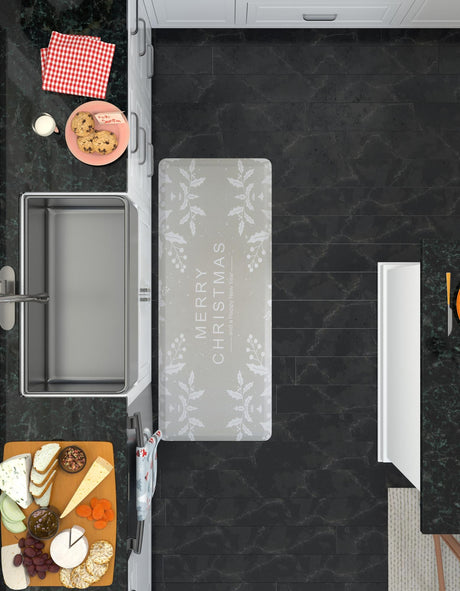 Seasonal Festive Anti-Fatigue Gray 2' x 5' Comfort Standing Mat  for Kitchen, Bath, Laundry Room, Office Colorful PVC Durable Non-Slip Water Resistant Spill Proof Rug Thick Rubber for Sale at Rug Engine