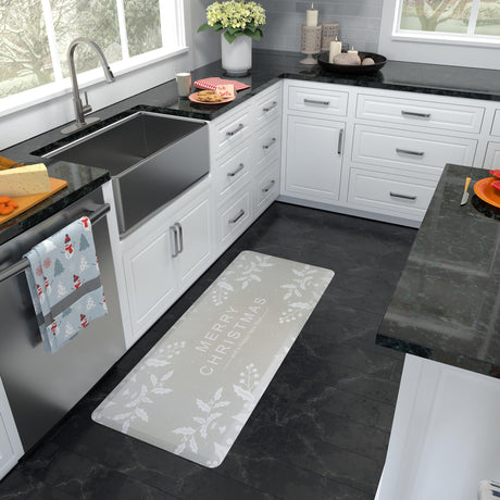 Seasonal Festive Anti-Fatigue Gray 2' x 5' Comfort Standing Mat  for Kitchen, Bath, Laundry Room, Office Colorful PVC Durable Non-Slip Water Resistant Spill Proof Rug Thick Rubber for Sale at Rug Engine