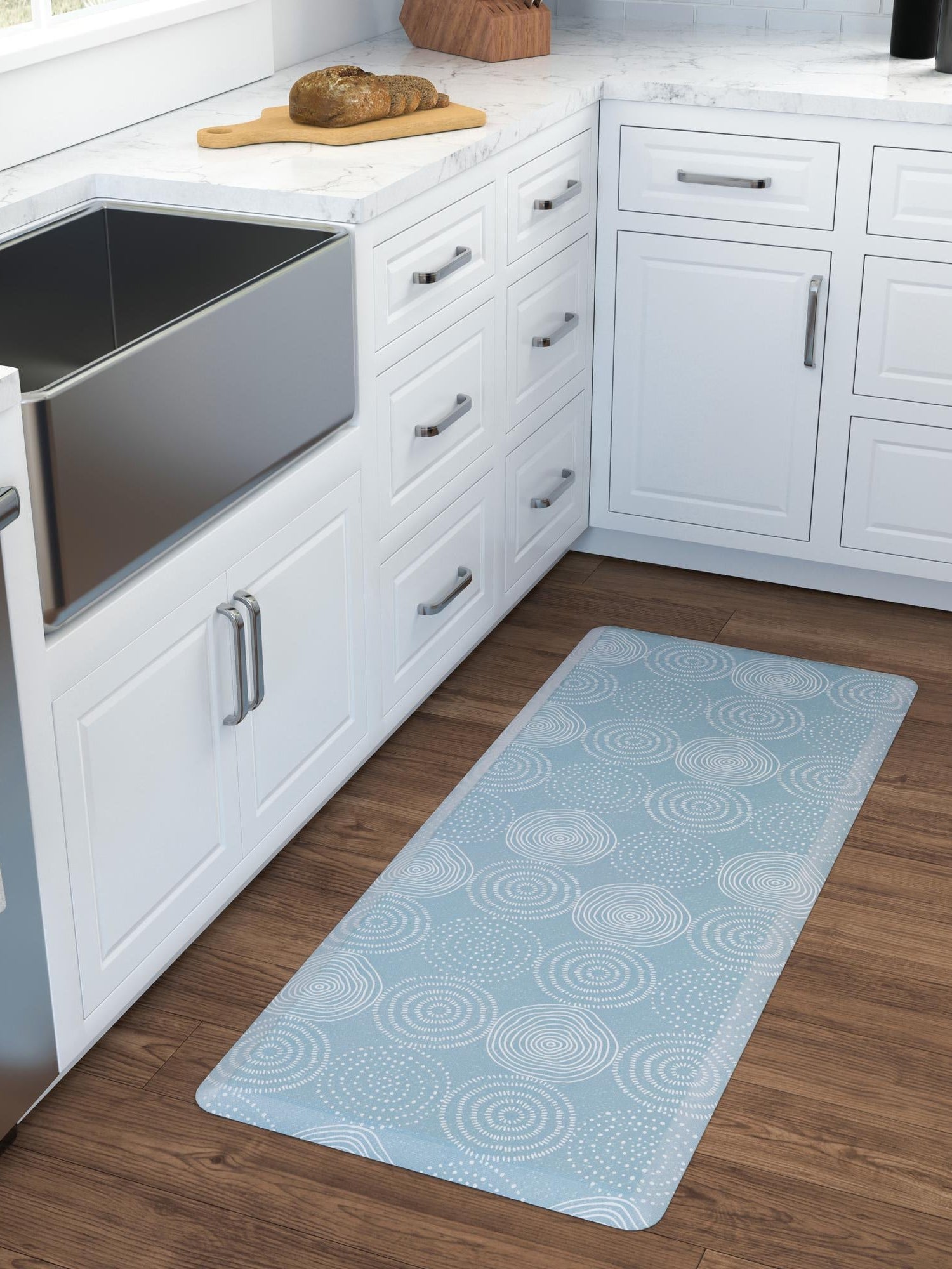 Anti-Fatigue Blue 2' x 3' Comfort Standing Mat  for Kitchen, Bath, Laundry Room, Office Colorful PVC Durable Non-Slip Water Resistant Spill Proof Rug Thick Rubber for Sale at Rug Engine