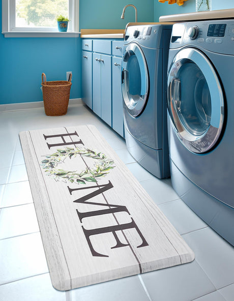 Anti-Fatigue White 2' x 5' Comfort Standing Mat  for Kitchen, Bath, Laundry Room, Office Colorful PVC Durable Non-Slip Water Resistant Spill Proof Rug Thick Rubber for Sale at Rug Engine