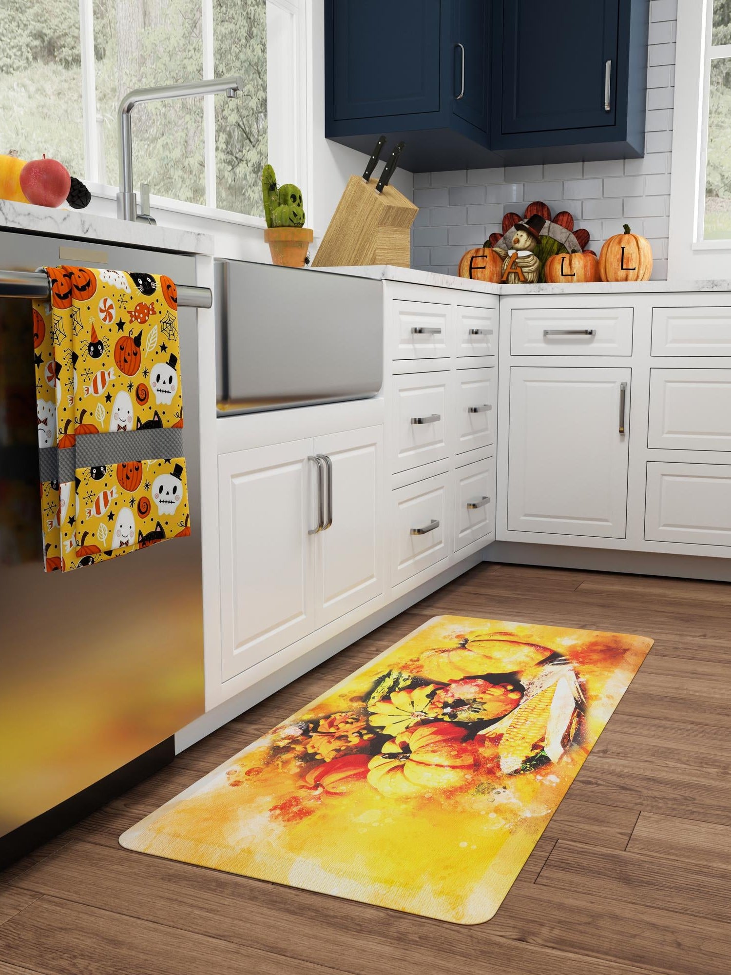 Seasonal Festive Anti-Fatigue Multicolor 2' x 5' Comfort Standing Mat  for Kitchen, Bath, Laundry Room, Office Colorful PVC Durable Non-Slip Water Resistant Spill Proof Rug Thick Rubber for Sale at Rug Engine
