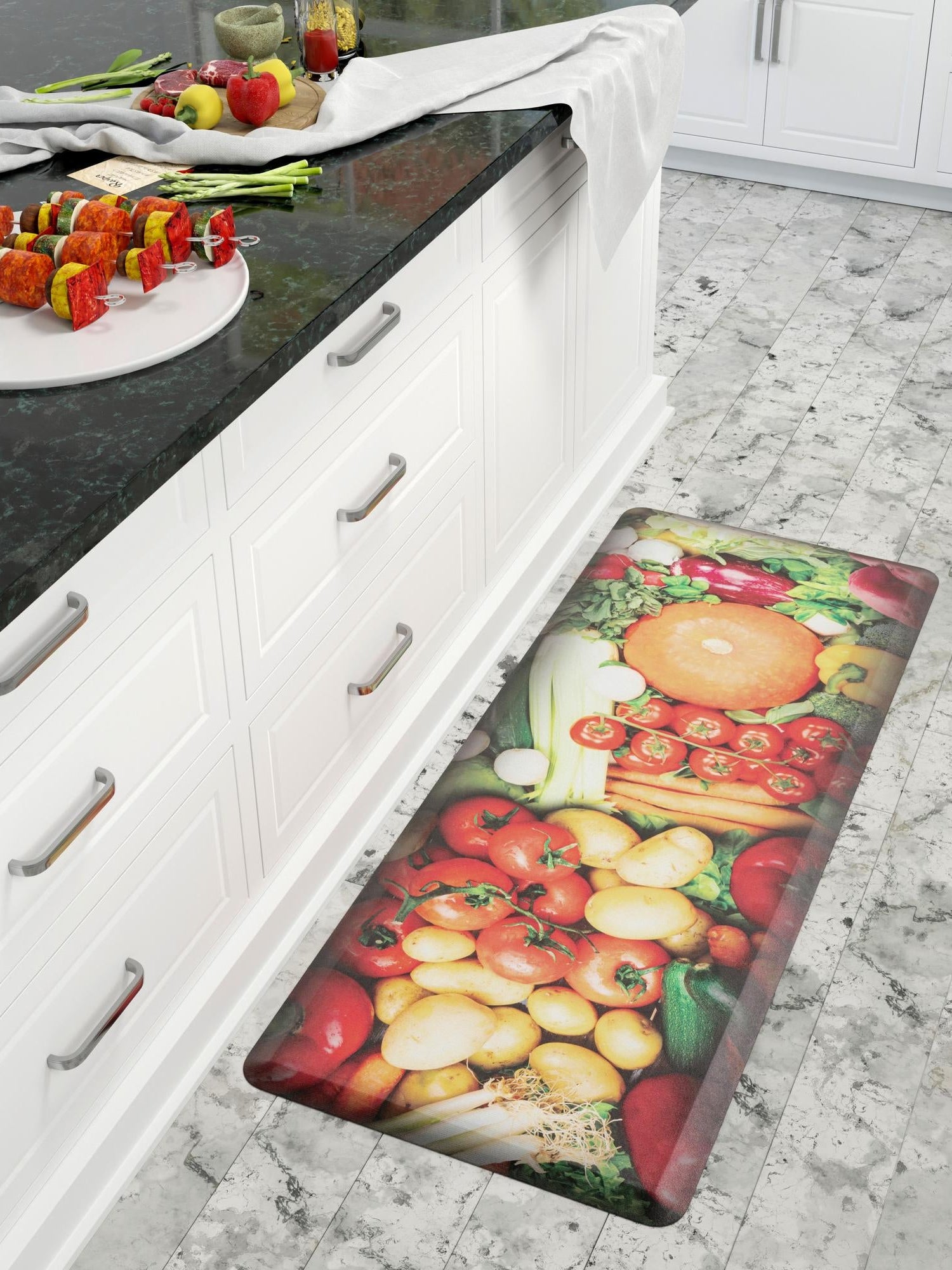 Anti-Fatigue Multicolor 2' x 3' Comfort Standing Mat  for Kitchen, Bath, Laundry Room, Office Colorful PVC Durable Non-Slip Water Resistant Spill Proof Rug Thick Rubber for Sale at Rug Engine