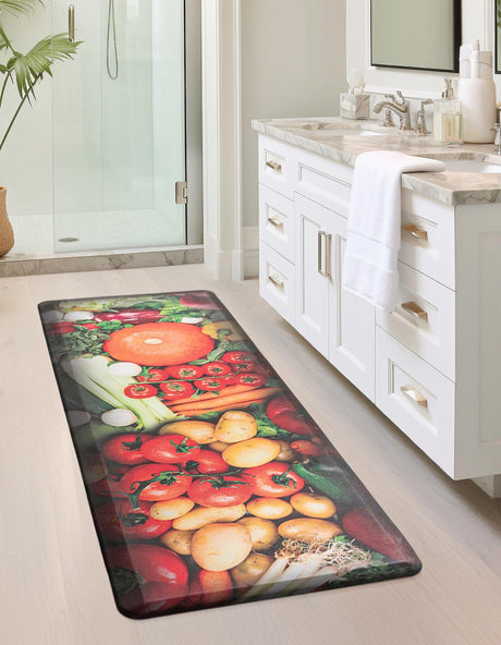 Anti-Fatigue Multicolor 2' x 5' Comfort Standing Mat  for Kitchen, Bath, Laundry Room, Office Colorful PVC Durable Non-Slip Water Resistant Spill Proof Rug Thick Rubber for Sale at Rug Engine