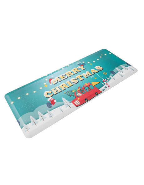 Seasonal Festive Anti-Fatigue Blue 2' x 5' Comfort Standing Mat  for Kitchen, Bath, Laundry Room, Office Colorful PVC Durable Non-Slip Water Resistant Spill Proof Rug Thick Rubber for Sale at Rug Engine