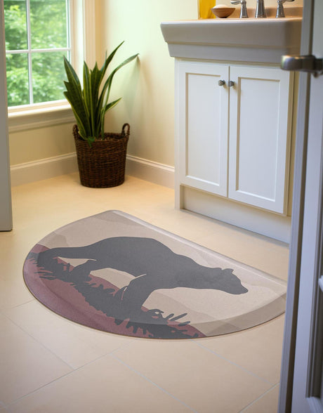 Anti-Fatigue Multicolor 2' x 3' Comfort Standing Mat Hearth Half-Round Semicircle Area Rug for Kitchen, Bath, Laundry Room, Office Colorful PVC Durable Non-Slip Water Resistant Spill Proof Rug Thick Rubber for Sale at Rug Engine
