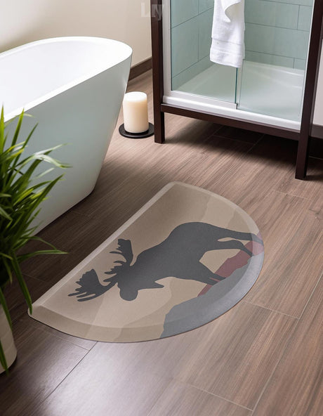 Multicolor 2' x 3' Comfort Mat Semicircle Hearth Rug