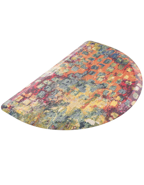 Anti-Fatigue Multicolor 2' x 3' Comfort Standing Mat Hearth Half-Round Semicircle Area Rug for Kitchen, Bath, Laundry Room, Office Colorful PVC Durable Non-Slip Water Resistant Spill Proof Rug Thick Rubber for Sale at Rug Engine