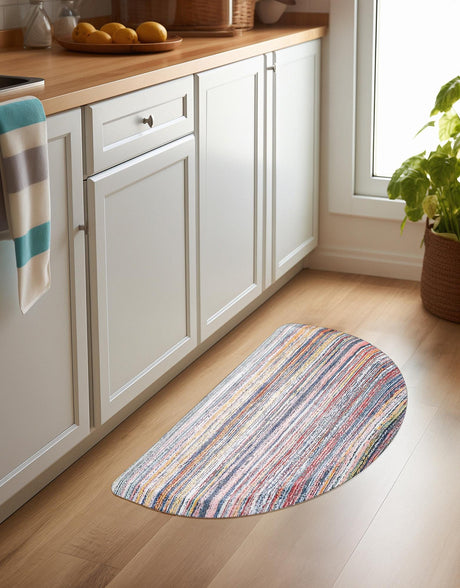 Anti-Fatigue Multicolor 2' x 3' Comfort Standing Mat Hearth Half-Round Semicircle Area Rug for Kitchen, Bath, Laundry Room, Office Colorful PVC Durable Non-Slip Water Resistant Spill Proof Rug Thick Rubber for Sale at Rug Engine