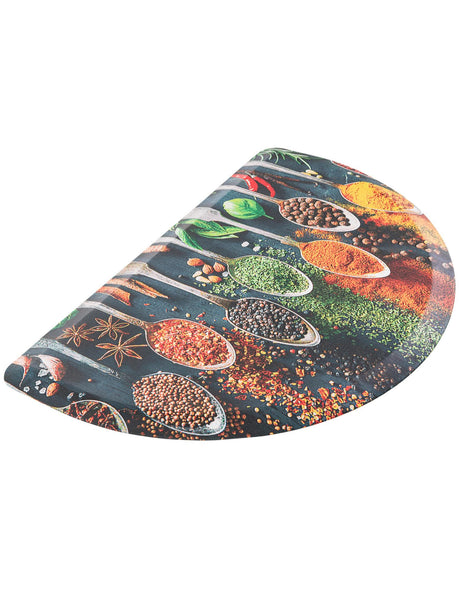 Anti-Fatigue Multicolor 2' x 3' Comfort Standing Mat Hearth Half-Round Semicircle Area Rug for Kitchen, Bath, Laundry Room, Office Colorful PVC Durable Non-Slip Water Resistant Spill Proof Rug Thick Rubber for Sale at Rug Engine