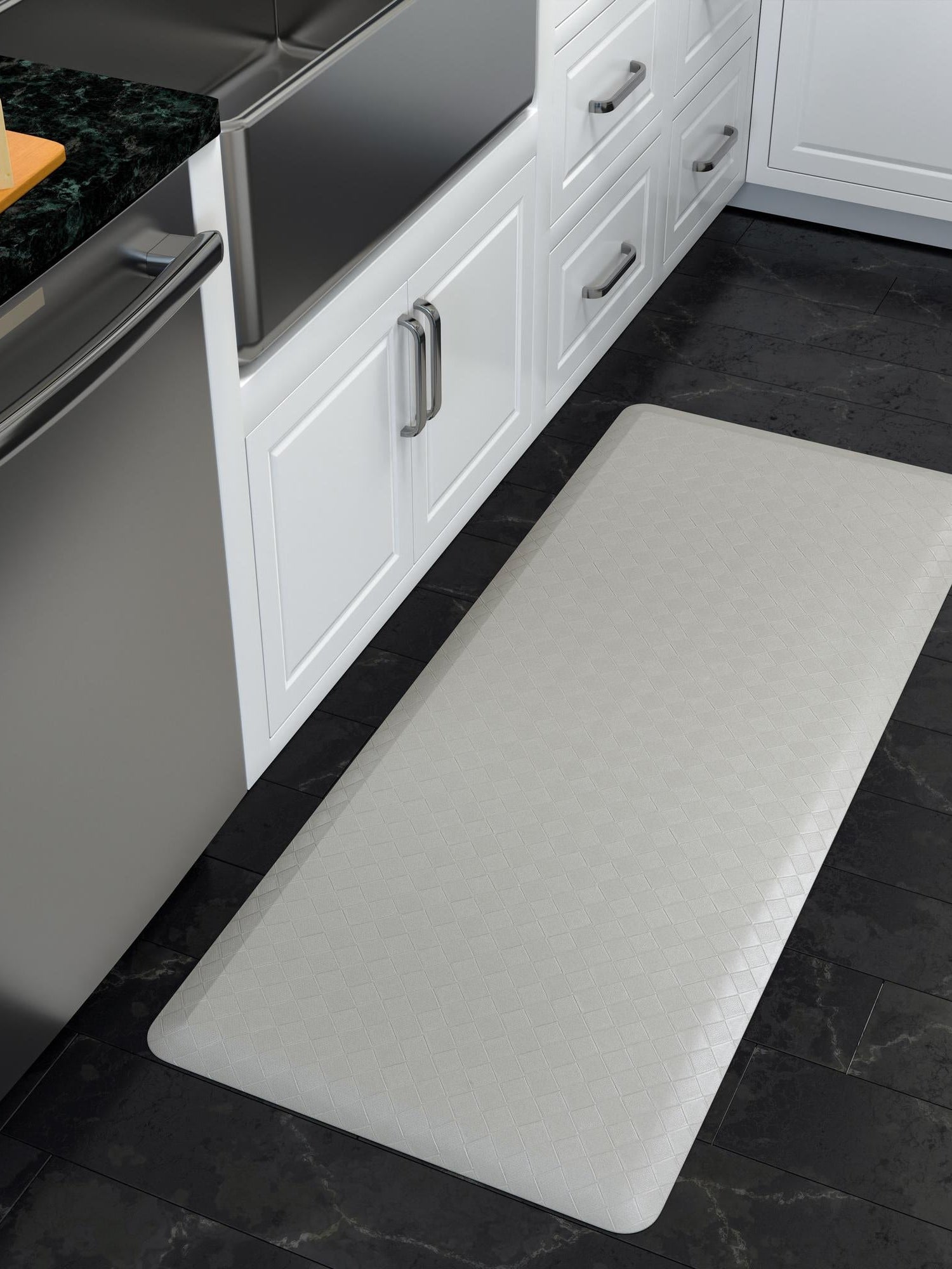 Anti-Fatigue Gray 2' x 3' Comfort Standing Mat  for Kitchen, Bath, Laundry Room, Office Colorful PVC Durable Non-Slip Water Resistant Spill Proof Rug Thick Rubber for Sale at Rug Engine
