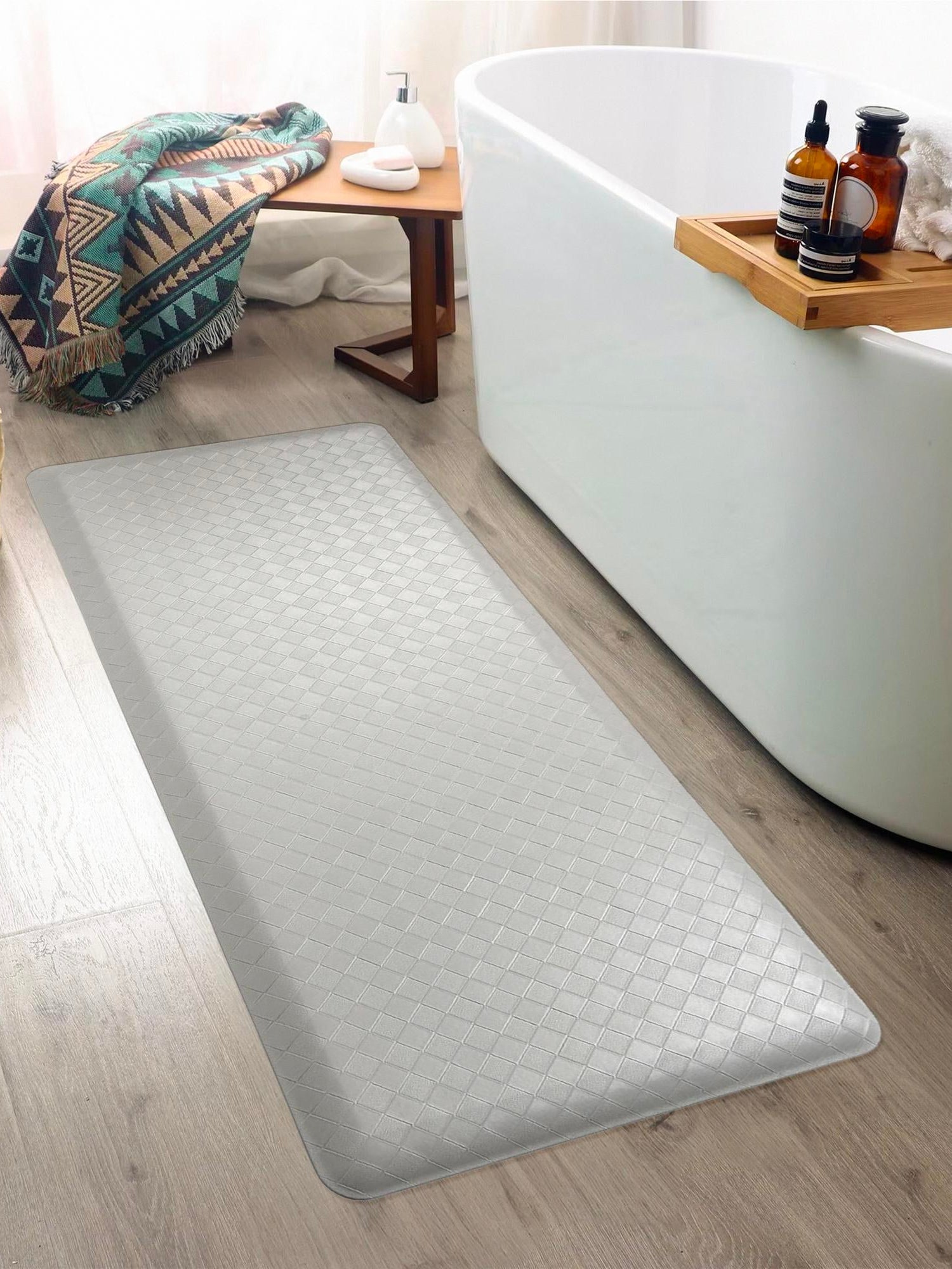 Anti-Fatigue Gray 2' x 5' Comfort Standing Mat  for Kitchen, Bath, Laundry Room, Office Colorful PVC Durable Non-Slip Water Resistant Spill Proof Rug Thick Rubber for Sale at Rug Engine