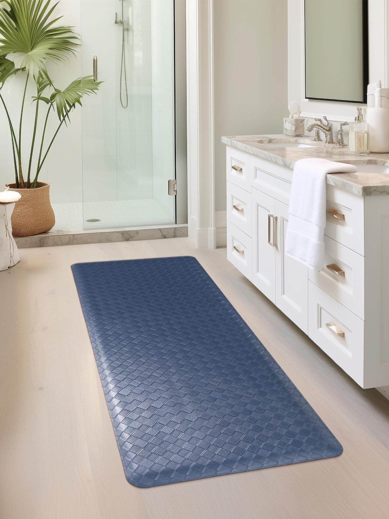 Anti-Fatigue Navy Blue 2' x 3' Comfort Standing Mat  for Kitchen, Bath, Laundry Room, Office Colorful PVC Durable Non-Slip Water Resistant Spill Proof Rug Thick Rubber for Sale at Rug Engine