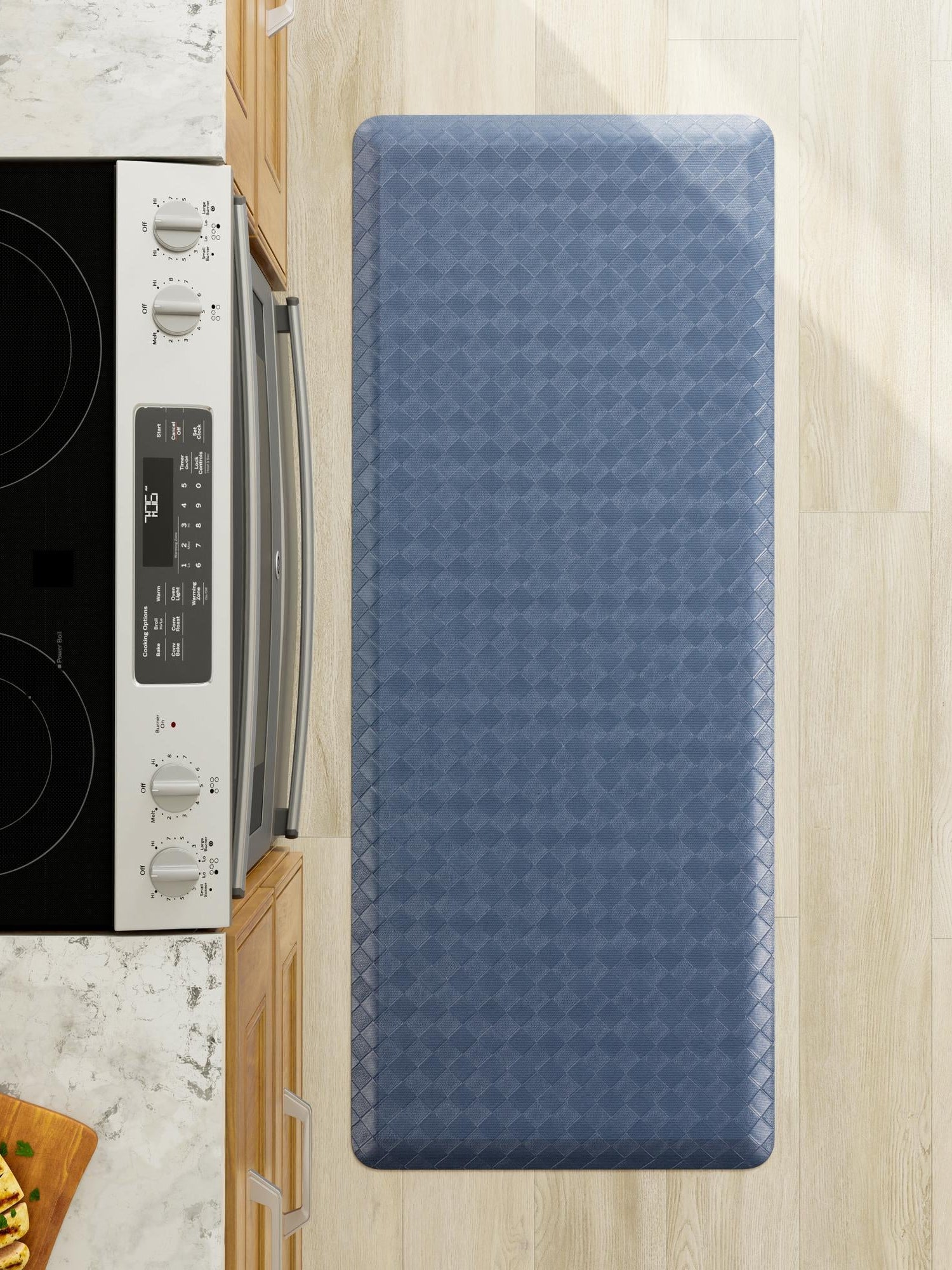 Anti-Fatigue Navy Blue 2' x 3' Comfort Standing Mat  for Kitchen, Bath, Laundry Room, Office Colorful PVC Durable Non-Slip Water Resistant Spill Proof Rug Thick Rubber for Sale at Rug Engine