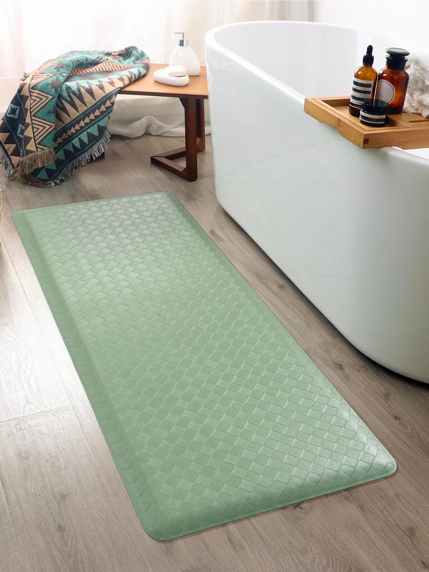 Anti-Fatigue Green 2' x 5' Comfort Standing Mat  for Kitchen, Bath, Laundry Room, Office Colorful PVC Durable Non-Slip Water Resistant Spill Proof Rug Thick Rubber for Sale at Rug Engine