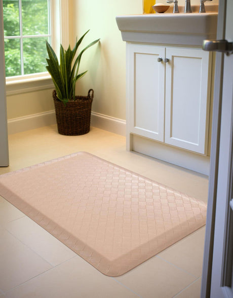 Anti-Fatigue Beige 2' x 3' Comfort Standing Mat  for Kitchen, Bath, Laundry Room, Office Colorful PVC Durable Non-Slip Water Resistant Spill Proof Rug Thick Rubber for Sale at Rug Engine