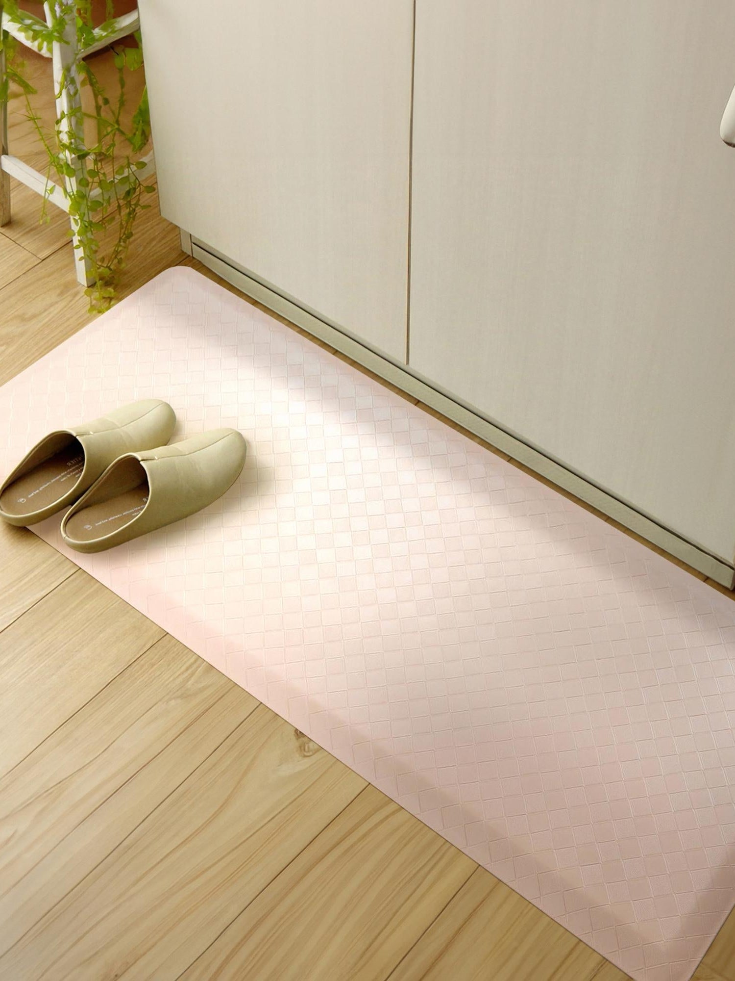 Anti-Fatigue Beige 2' x 5' Comfort Standing Mat  for Kitchen, Bath, Laundry Room, Office Colorful PVC Durable Non-Slip Water Resistant Spill Proof Rug Thick Rubber for Sale at Rug Engine
