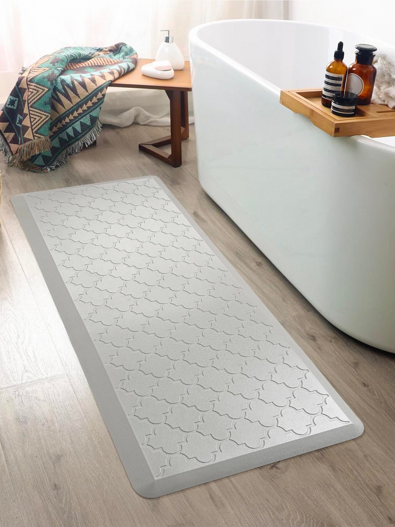 Anti-Fatigue Gray 2' x 5' Comfort Standing Mat  for Kitchen, Bath, Laundry Room, Office Colorful PVC Durable Non-Slip Water Resistant Spill Proof Rug Thick Rubber for Sale at Rug Engine
