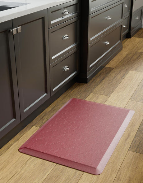 Anti-Fatigue Burgundy Red 2' x 3' Comfort Standing Mat  for Kitchen, Bath, Laundry Room, Office Colorful PVC Durable Non-Slip Water Resistant Spill Proof Rug Thick Rubber for Sale at Rug Engine