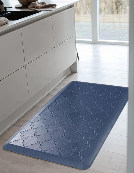 Anti-Fatigue Navy Blue 2' x 3' Comfort Standing Mat  for Kitchen, Bath, Laundry Room, Office Colorful PVC Durable Non-Slip Water Resistant Spill Proof Rug Thick Rubber for Sale at Rug Engine