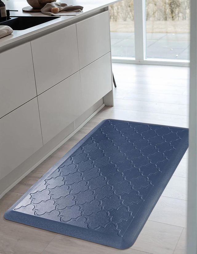 Anti-Fatigue Navy Blue 2' x 3' Comfort Standing Mat  for Kitchen, Bath, Laundry Room, Office Colorful PVC Durable Non-Slip Water Resistant Spill Proof Rug Thick Rubber for Sale at Rug Engine