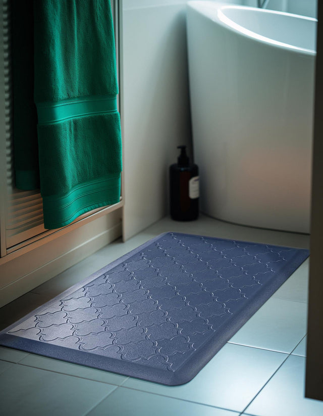Anti-Fatigue Navy Blue 2' x 3' Comfort Standing Mat  for Kitchen, Bath, Laundry Room, Office Colorful PVC Durable Non-Slip Water Resistant Spill Proof Rug Thick Rubber for Sale at Rug Engine