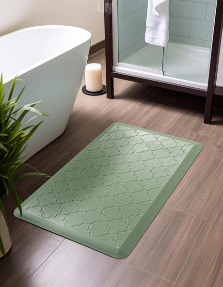 Anti-Fatigue Green 2' x 3' Comfort Standing Mat  for Kitchen, Bath, Laundry Room, Office Colorful PVC Durable Non-Slip Water Resistant Spill Proof Rug Thick Rubber for Sale at Rug Engine