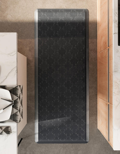 Anti-Fatigue Black 2' x 5' Comfort Standing Mat  for Kitchen, Bath, Laundry Room, Office Colorful PVC Durable Non-Slip Water Resistant Spill Proof Rug Thick Rubber for Sale at Rug Engine