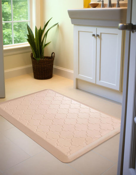 Anti-Fatigue Beige 2' x 3' Comfort Standing Mat  for Kitchen, Bath, Laundry Room, Office Colorful PVC Durable Non-Slip Water Resistant Spill Proof Rug Thick Rubber for Sale at Rug Engine