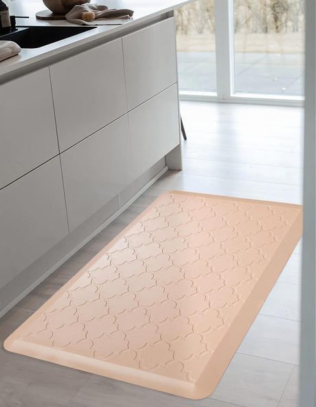 Anti-Fatigue Beige 2' x 3' Comfort Standing Mat  for Kitchen, Bath, Laundry Room, Office Colorful PVC Durable Non-Slip Water Resistant Spill Proof Rug Thick Rubber for Sale at Rug Engine