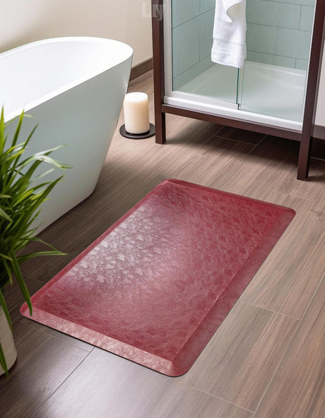 Anti-Fatigue Burgundy Red 2' x 3' Comfort Standing Mat  for Kitchen, Bath, Laundry Room, Office Colorful PVC Durable Non-Slip Water Resistant Spill Proof Rug Thick Rubber for Sale at Rug Engine